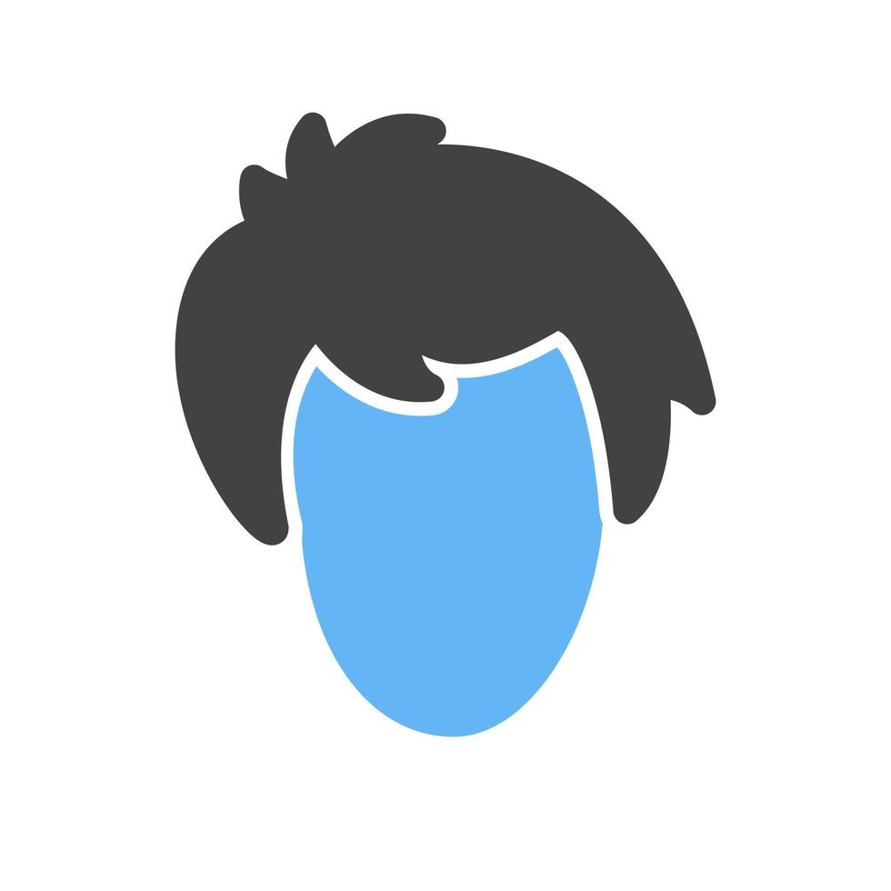 Hairstyle II Glyph Blue and Black Icon vector