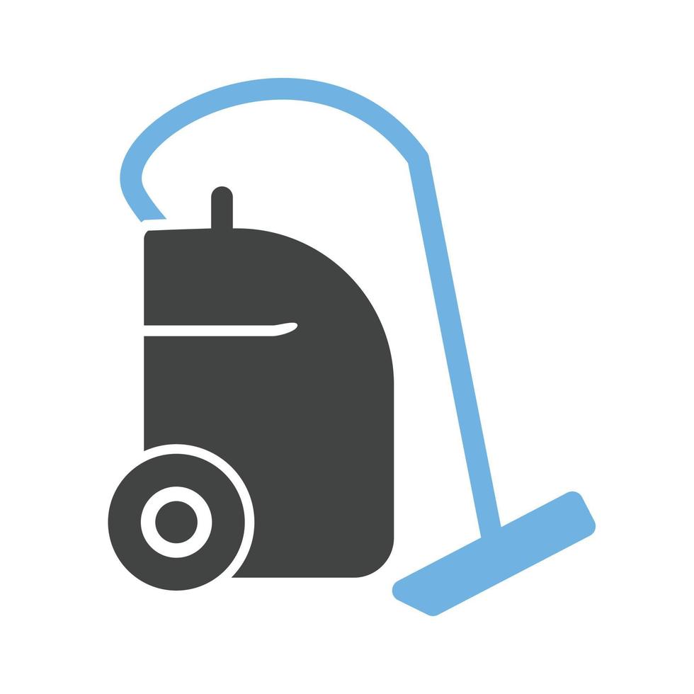 aspiradora glifo icono azul y negro vector