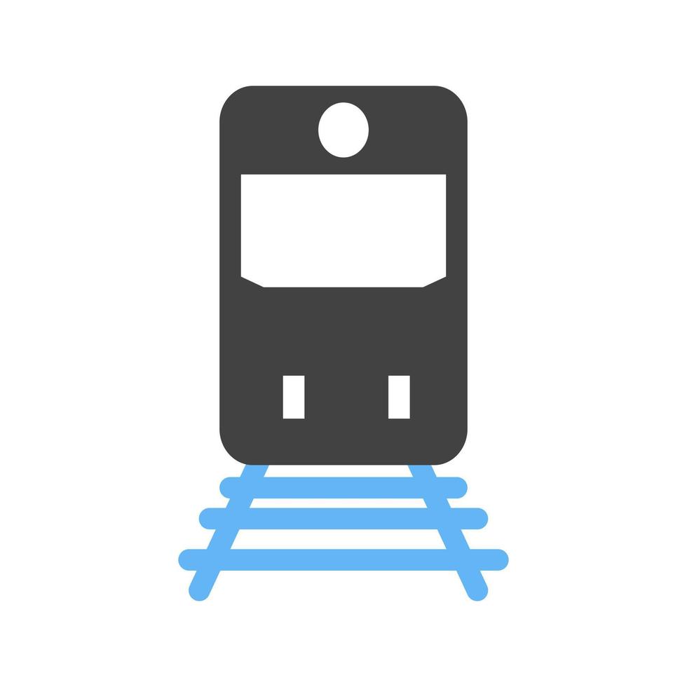 tren glifo icono azul y negro vector