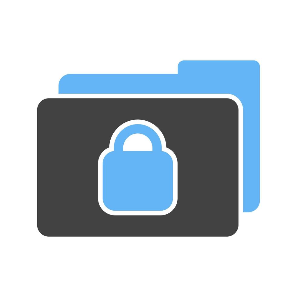 Secret Folder Glyph Blue and Black Icon vector