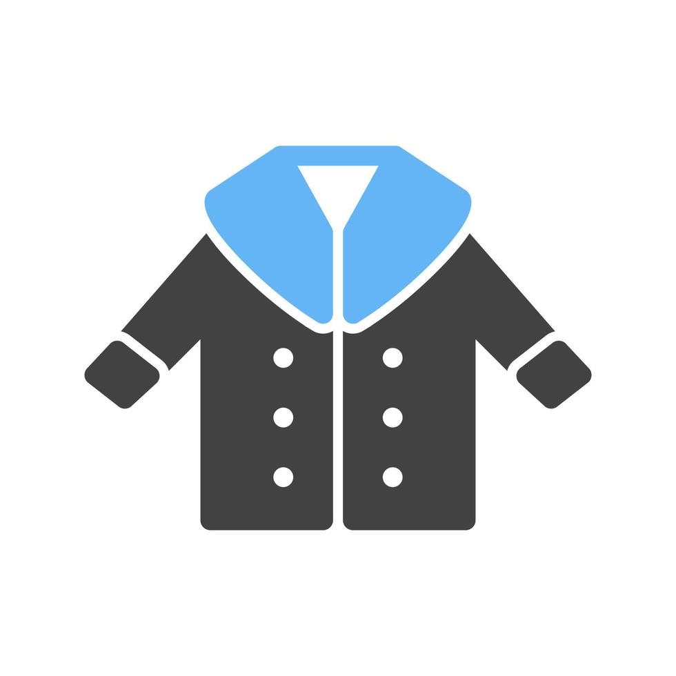 Coat Glyph Blue and Black Icon vector