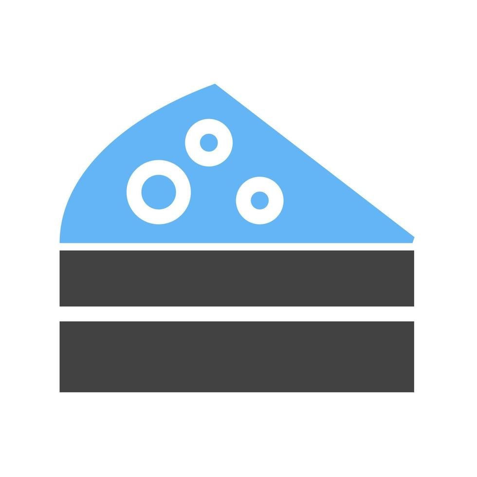 Cake Slice Glyph Blue and Black Icon vector