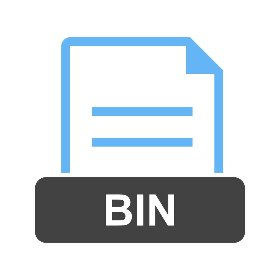 BIN Glyph Blue and Black Icon vector