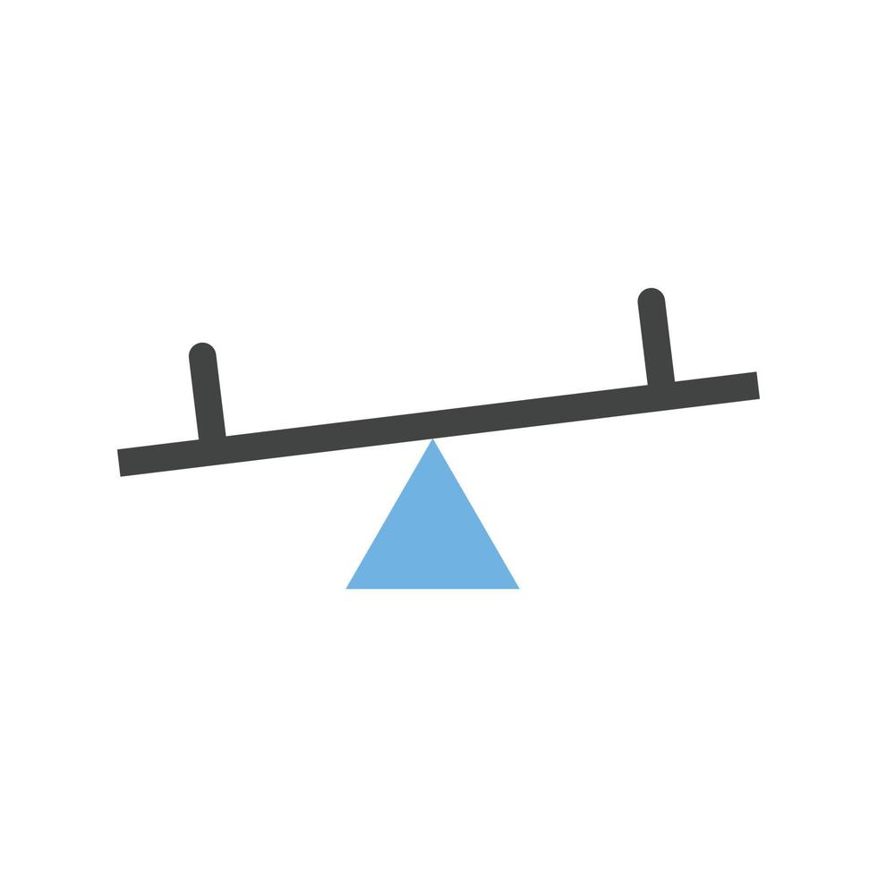 Seesaw Glyph Blue and Black Icon vector