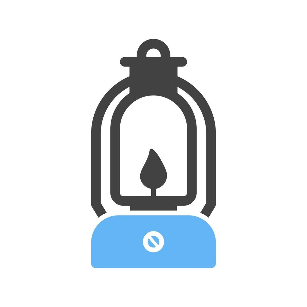 Lit Lamp Glyph Blue and Black Icon vector