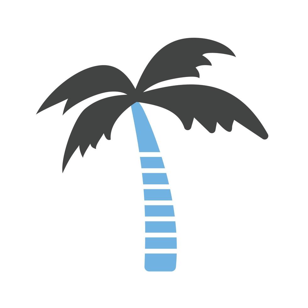 árbol de coco glifo icono azul y negro vector