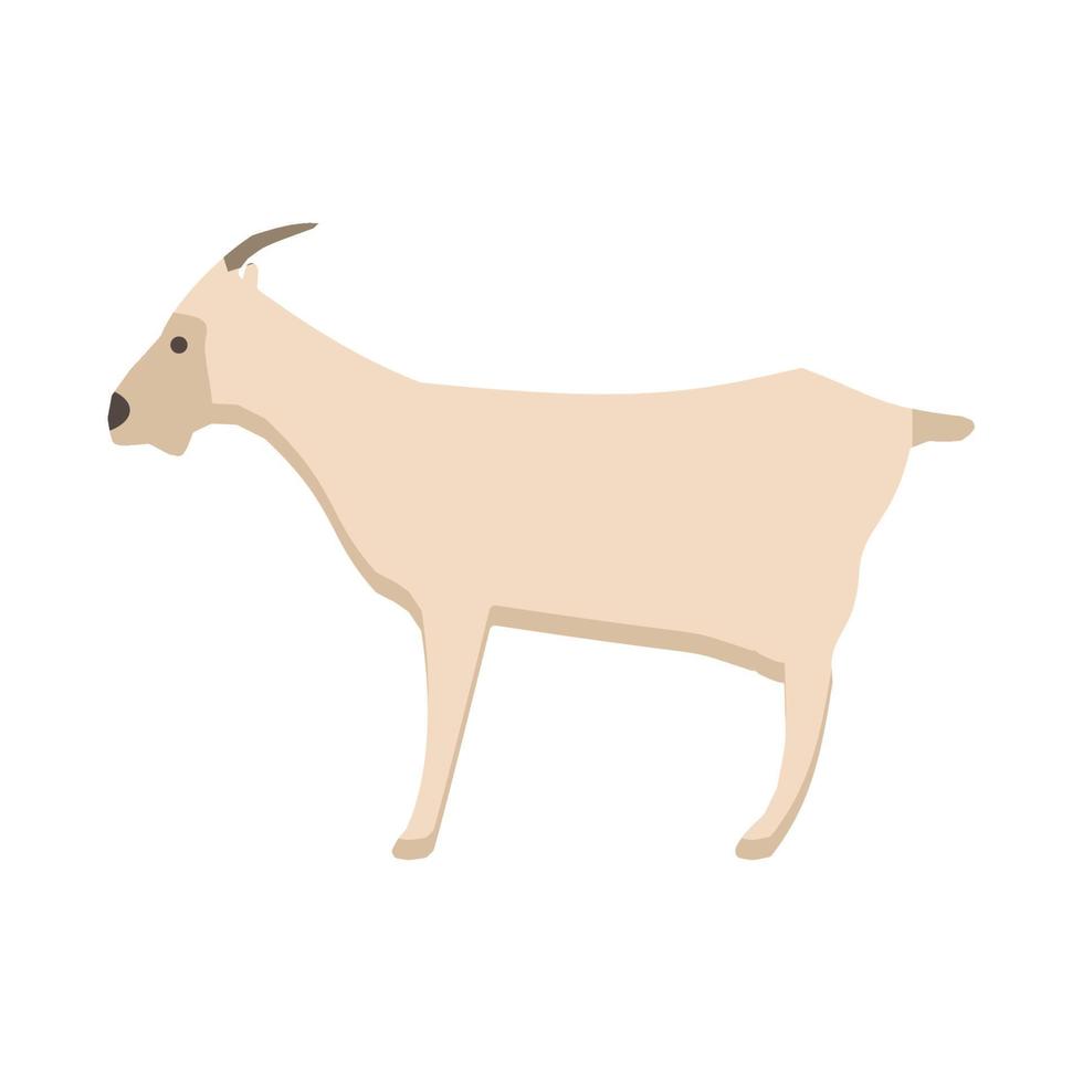 Goat side view agriculture wild farming animal vector. Silhouette flat mammal shape vector