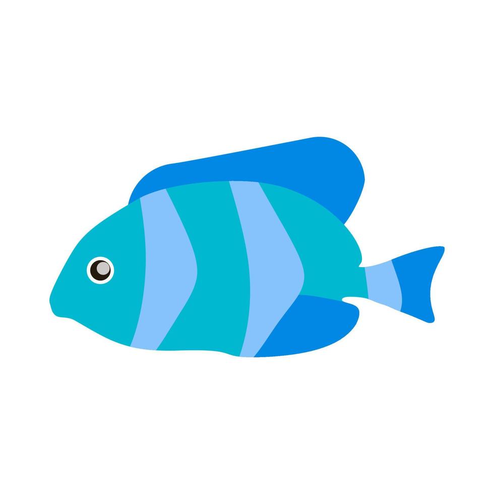 Icono de vector acuático de peces símbolo de vida silvestre marina. ilustración colorida agua océano fauna exótica animal plano vista lateral