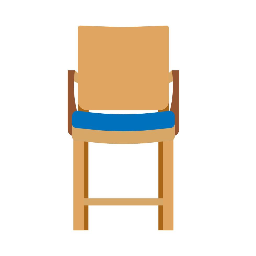 silla vista frontal ilustración muebles vector icono aislado. Asiento interior estilo sillón de diseño para el hogar. elemento plano de la habitación