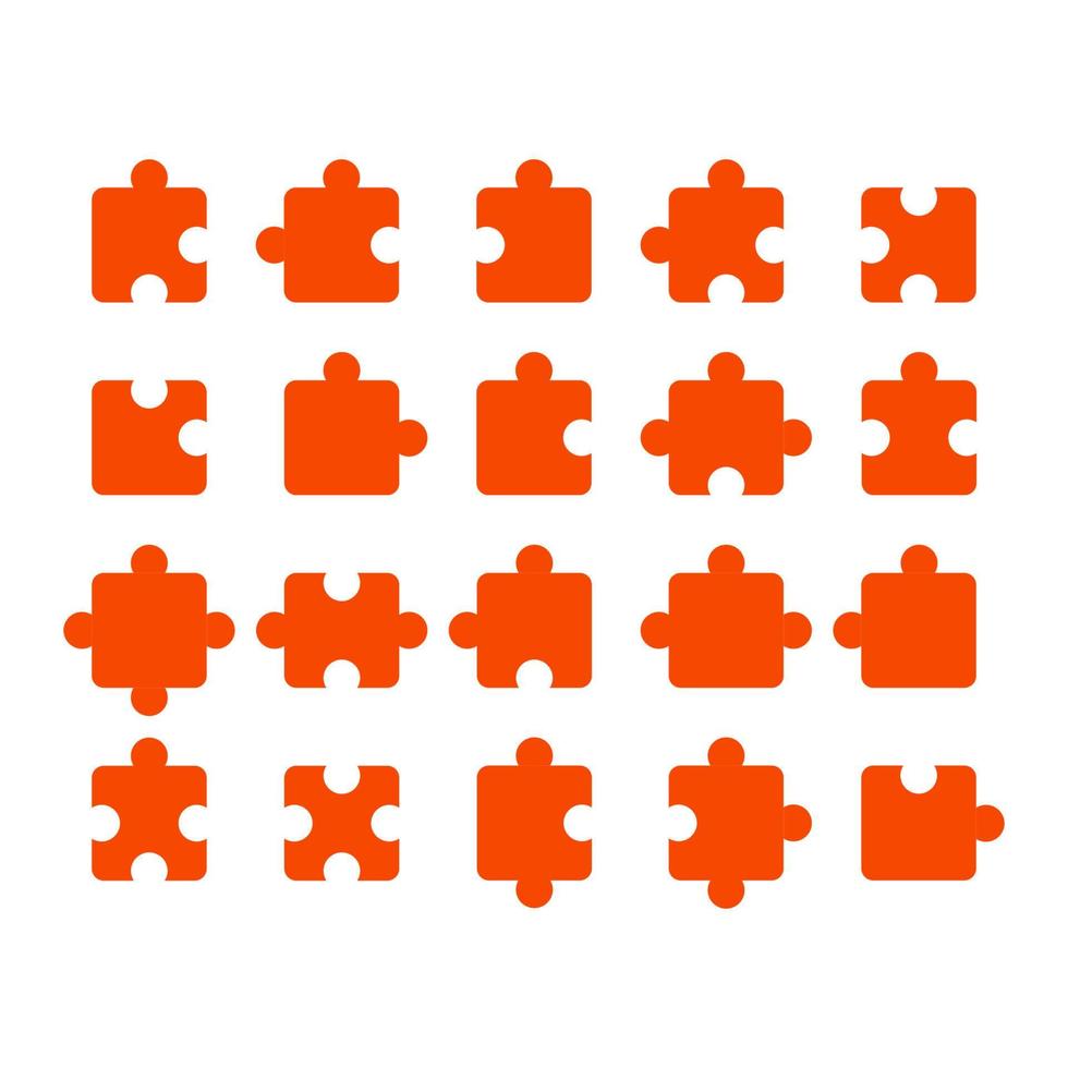 Puzzle pieces set of different shapes. Jigsaw pieces collection of connections vector illustration icon