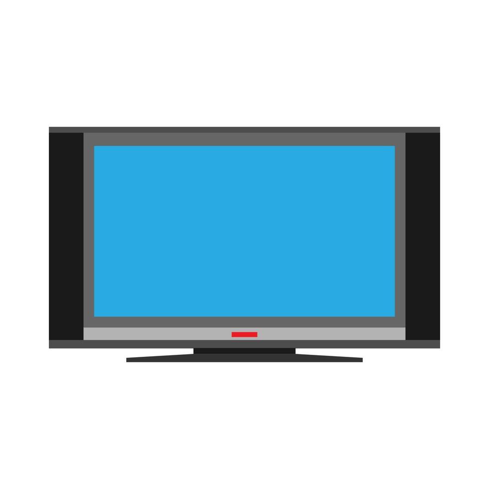 Plasma TV equipment electronic entertainment vector icon front view
