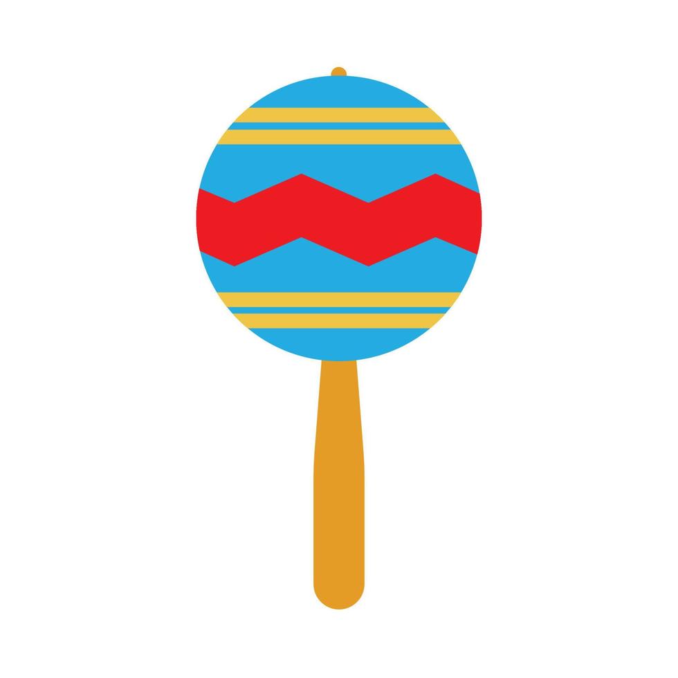Maraca art symbol wood traditional pair vector icon. Mexican musician shaker party illustration instrument festival flat