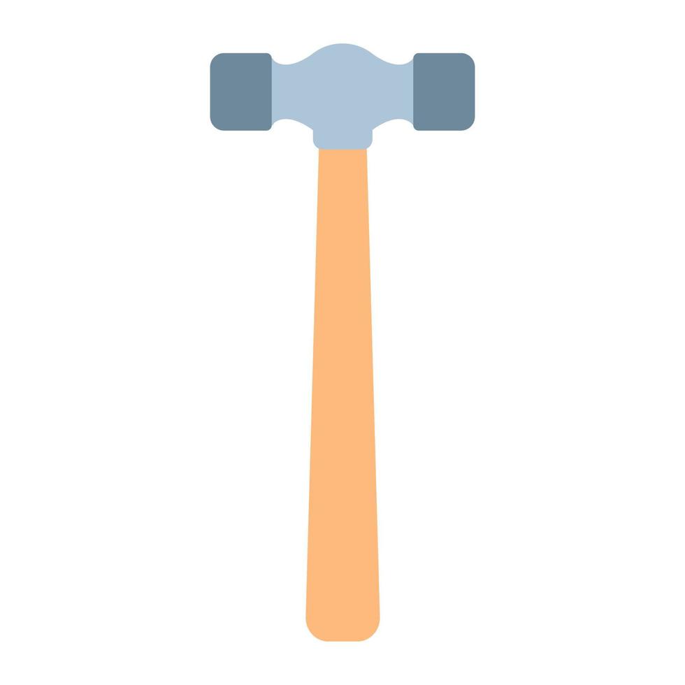 ilustración de icono de trabajo de vector de herramienta de martillo. símbolo de equipo de herramienta de martillo de reparación de construcción blanco aislado. icono de signo de silueta de hardware de instrumentos industriales. equipo de herramienta de constructor de mango de carpintería