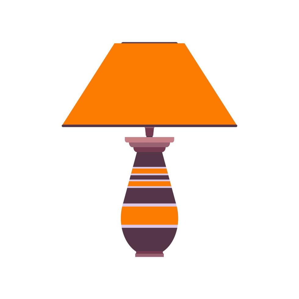 Lamp isolated on white background. Flat desk vector with light bulb table icon, lamp illustration colorful design.