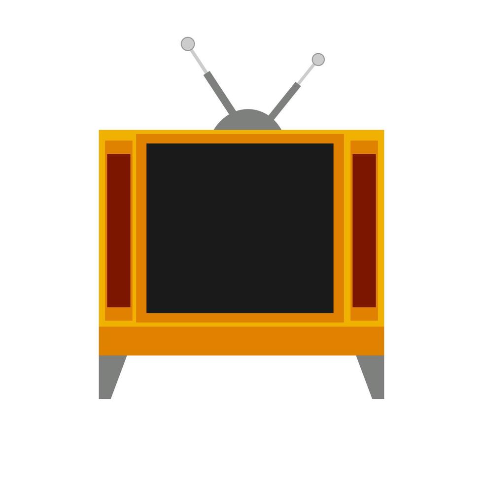 Screen television electronic equipment communication. TV flat icon with antenna vector