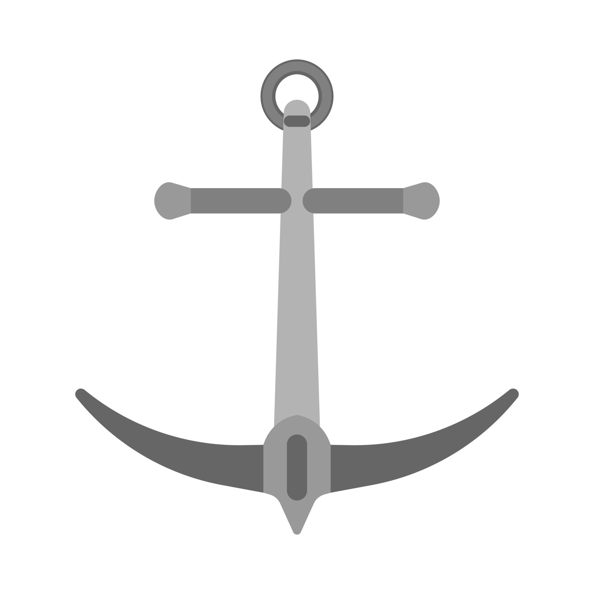 Anchor travel metal equipment iron heavy object. Vector ship vintage