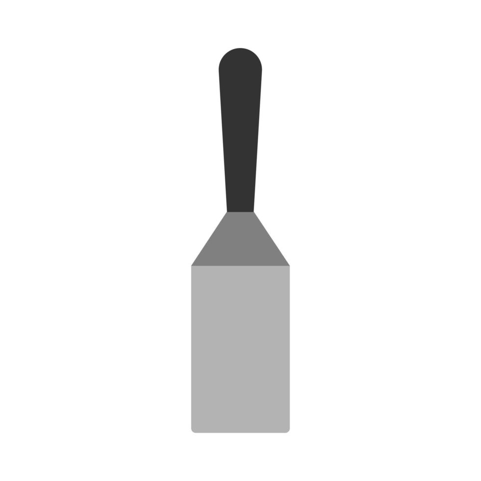icono de vector de vista superior de símbolo de espátula. mango acero plano utensilio profesional pictograma aislado blanco. herramienta de goma de metal