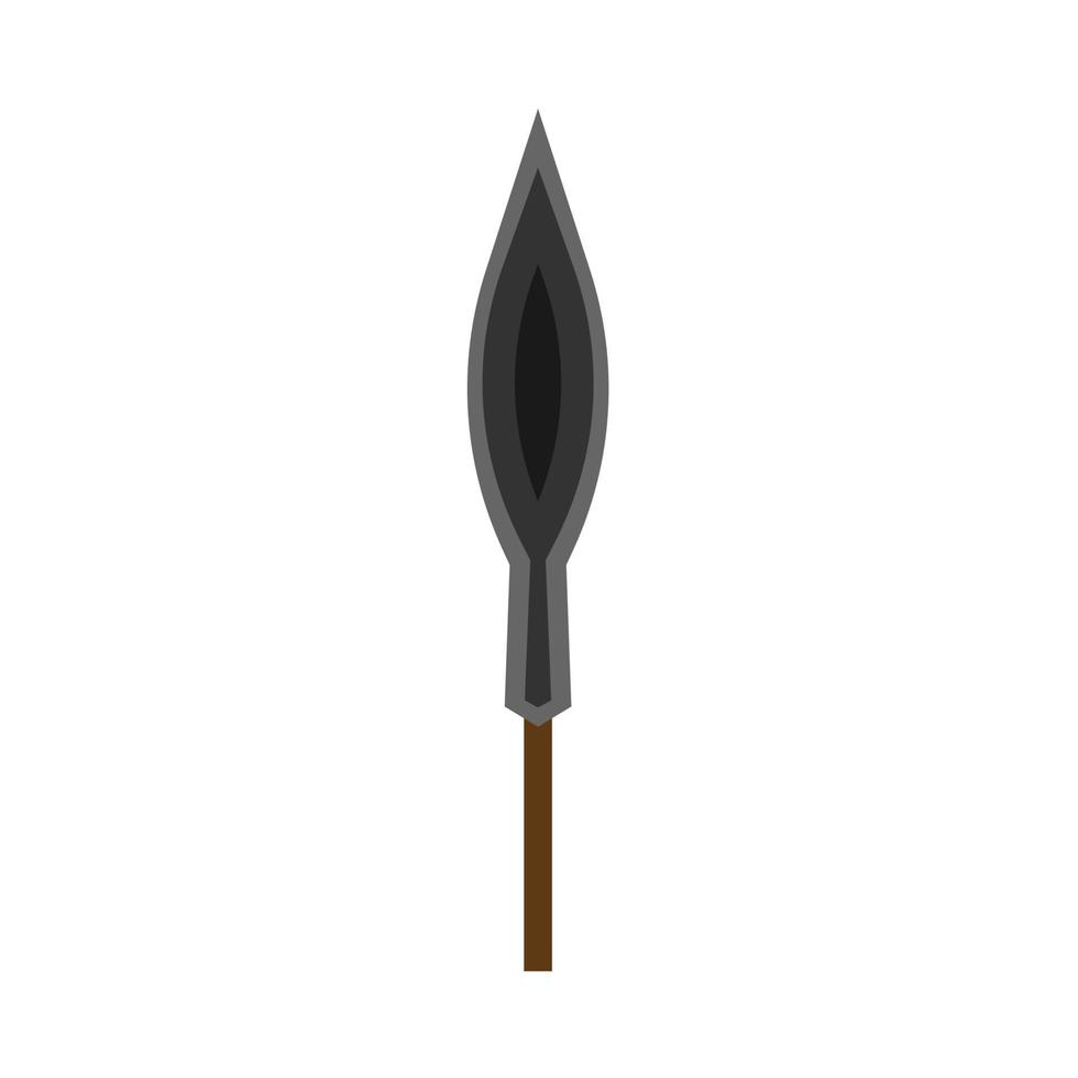 Arowhead bow flat vector shape element archery. Tribal weapon icon retro