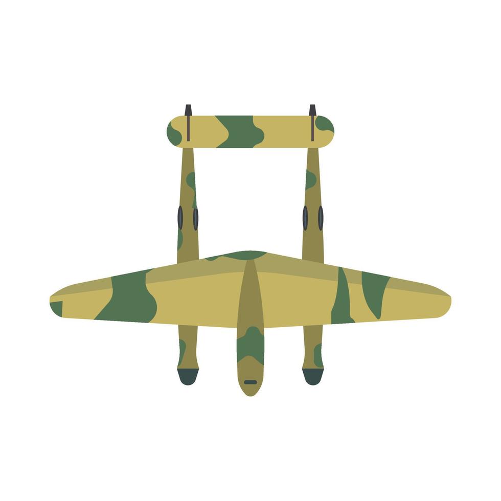 Fighter plane transport top view vector icon defense. Weapon combat attack military warplane illustration above