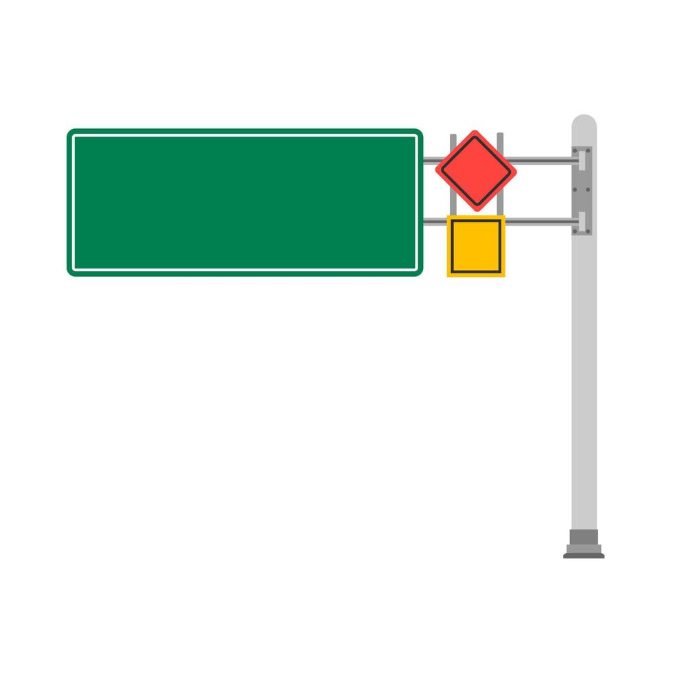 Road direction green sign transportation outdoor pointer warning navigation empty vector