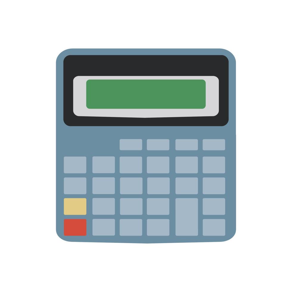 calculadora icono de finanzas matemáticas con pantalla de ilustración de vector de botón. calculadora de negocios oficina símbolo aislado blanco. signo electrónico financiero icono de finanzas informáticas matemáticas. exhibición de educación