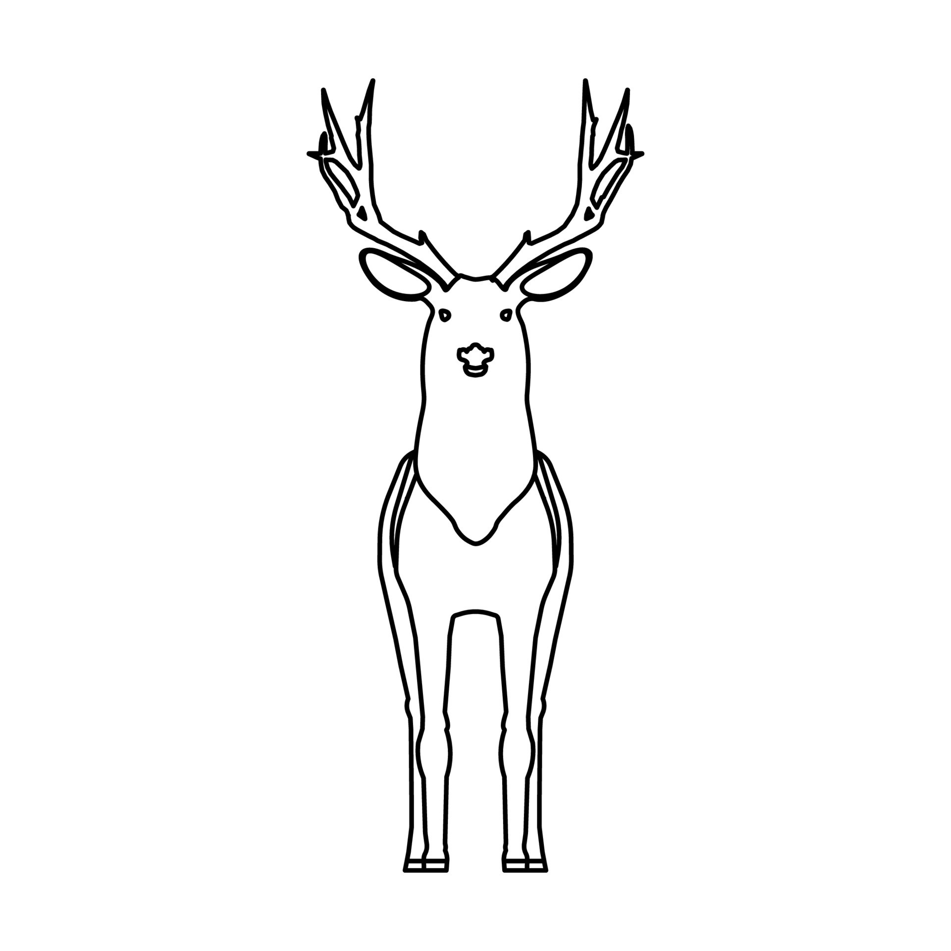 Animal deer outline silhouette vector icon illustration nature art design  with horn. Wildlife deer line silhouette head drawing stag. Forest  character zoo nature silhouette animal mammal wild reindeer 10903666 Vector  Art at