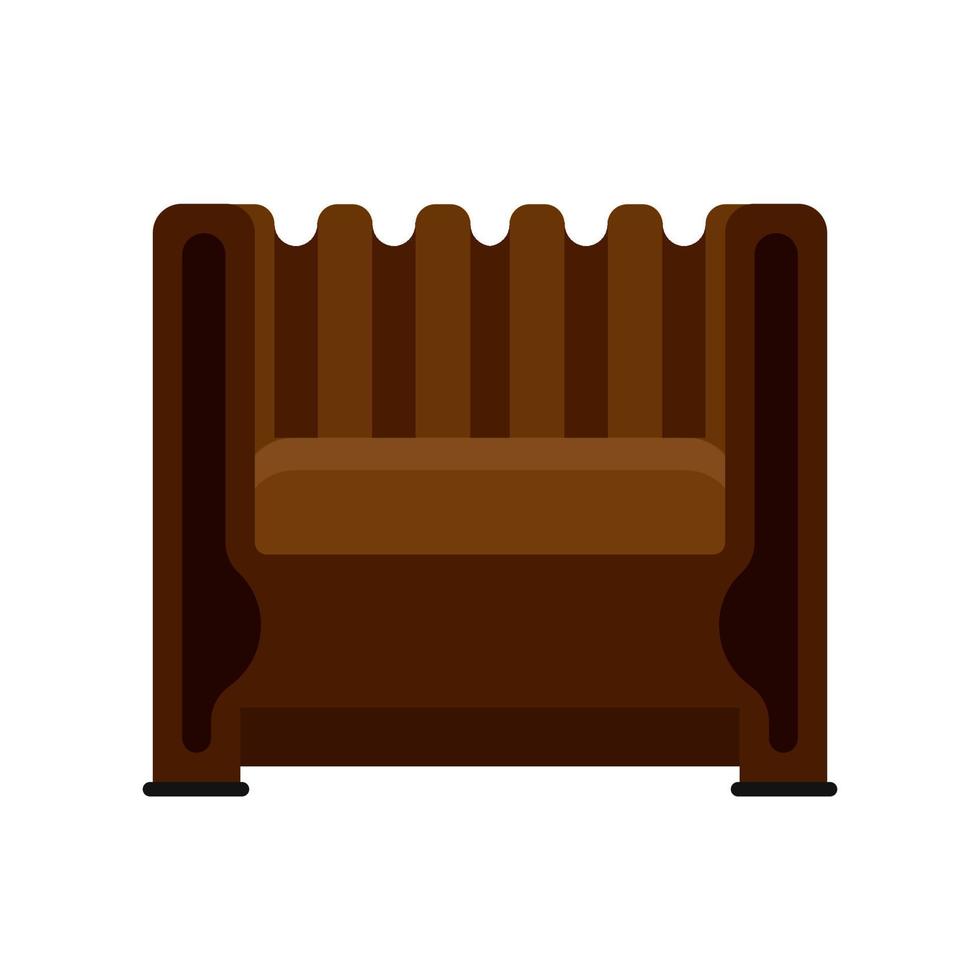 Armchair front view vector illustration interior furniture. Isolated rliving room cartoon icon. Flat indoor simple sit