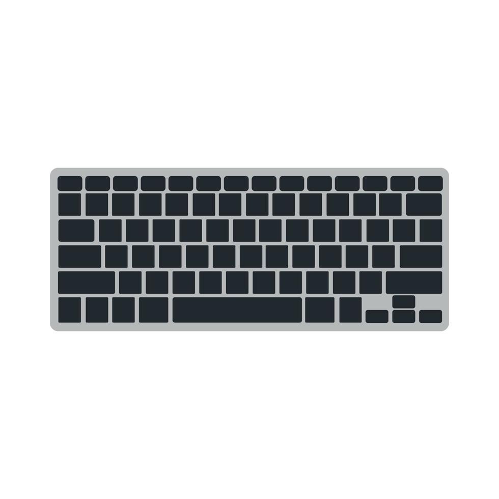 Computer keyboard technology vector illustration equipment with key and button. Office computer keyboard device tool PC. Electronic modern object keypad isolated white icon. Hardware black type board