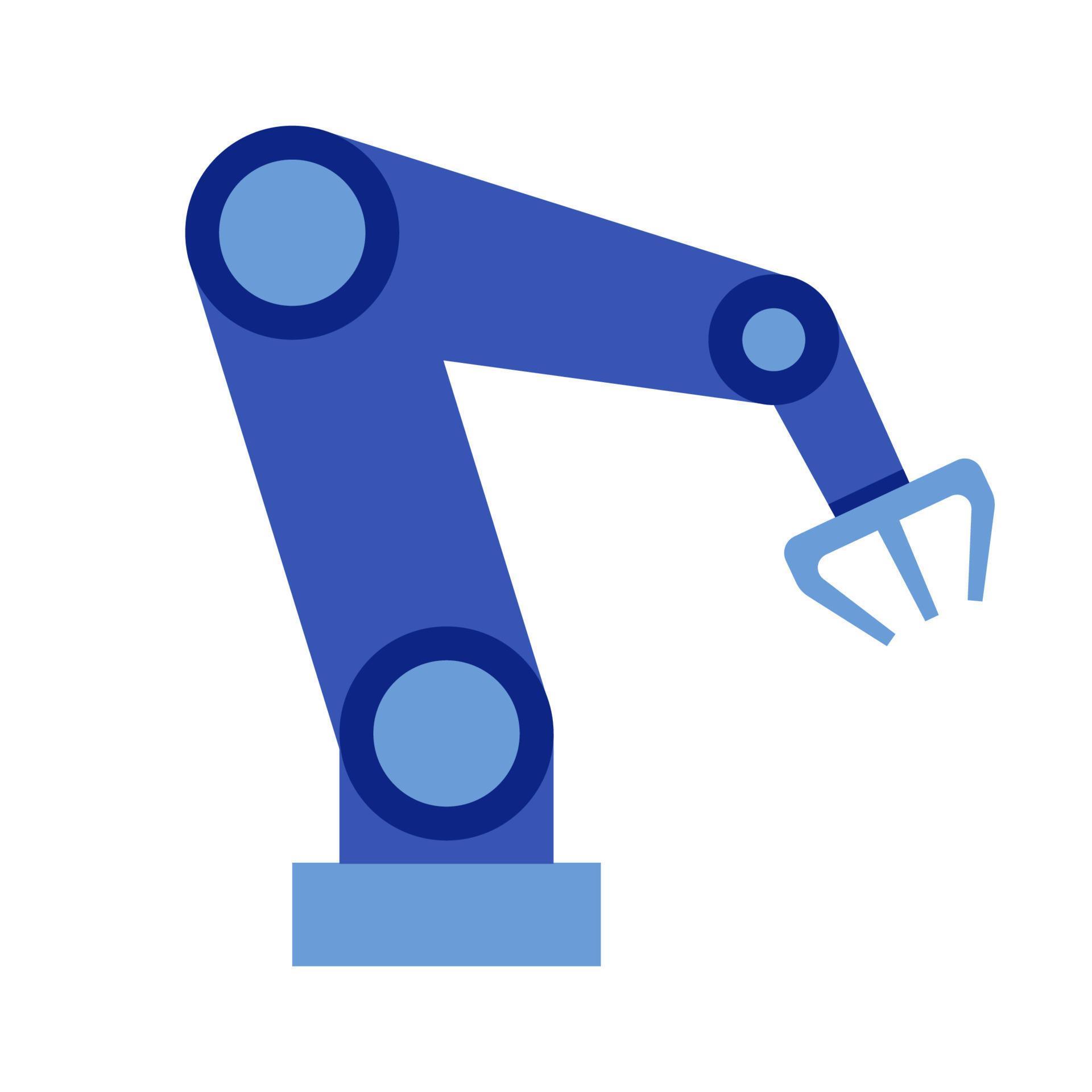 Robot arm technology hand illustration icon. Vector factory robotic