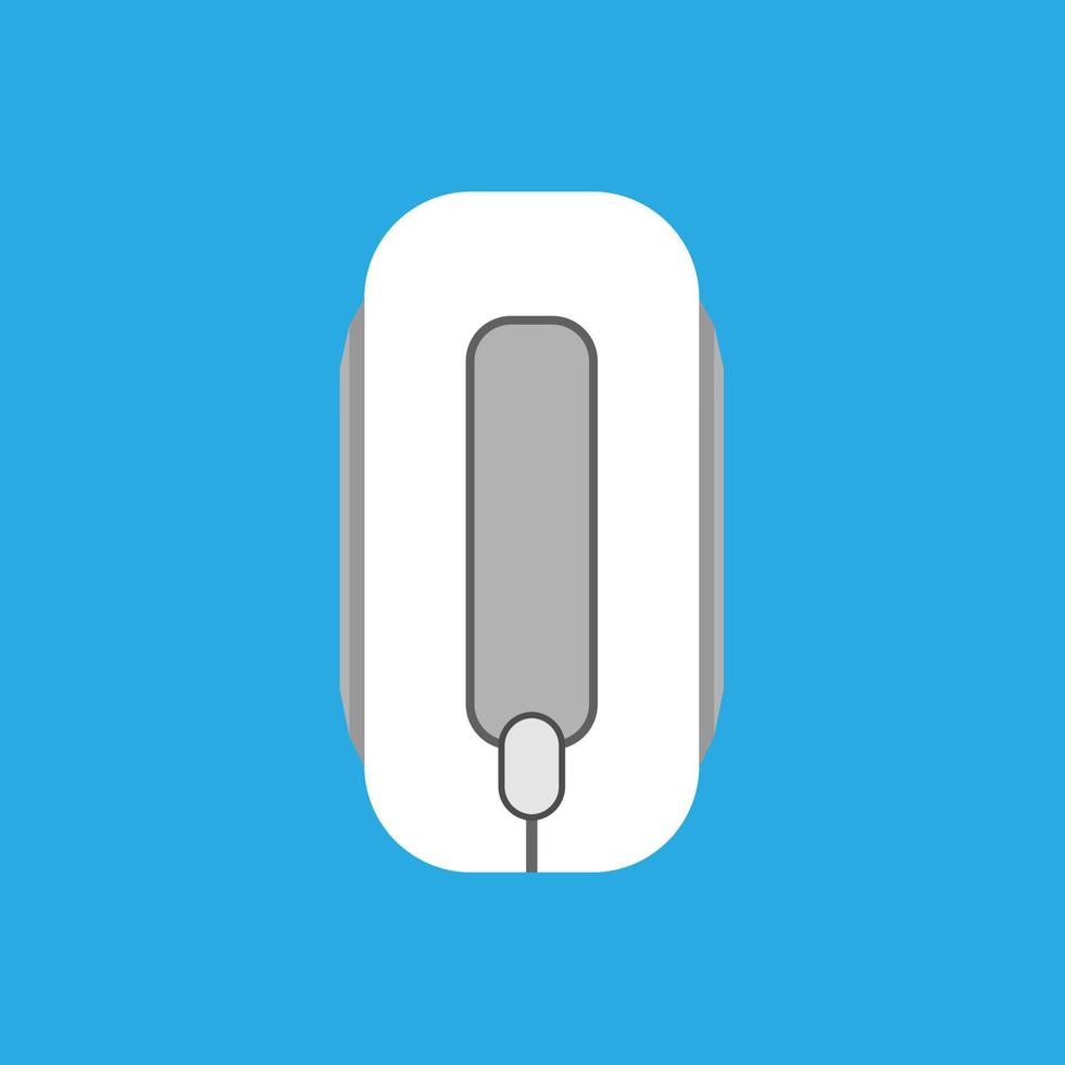 PC mouse illustration vector icon top view computer device. Technology button design communication equipment input
