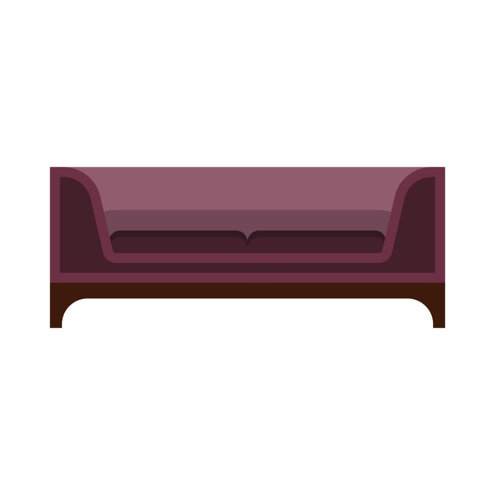 diseño de ilustración de vista frontal de icono de vector de muebles de sofá. elemento de asiento interior de la sala de estar. piso diván casa acogedor