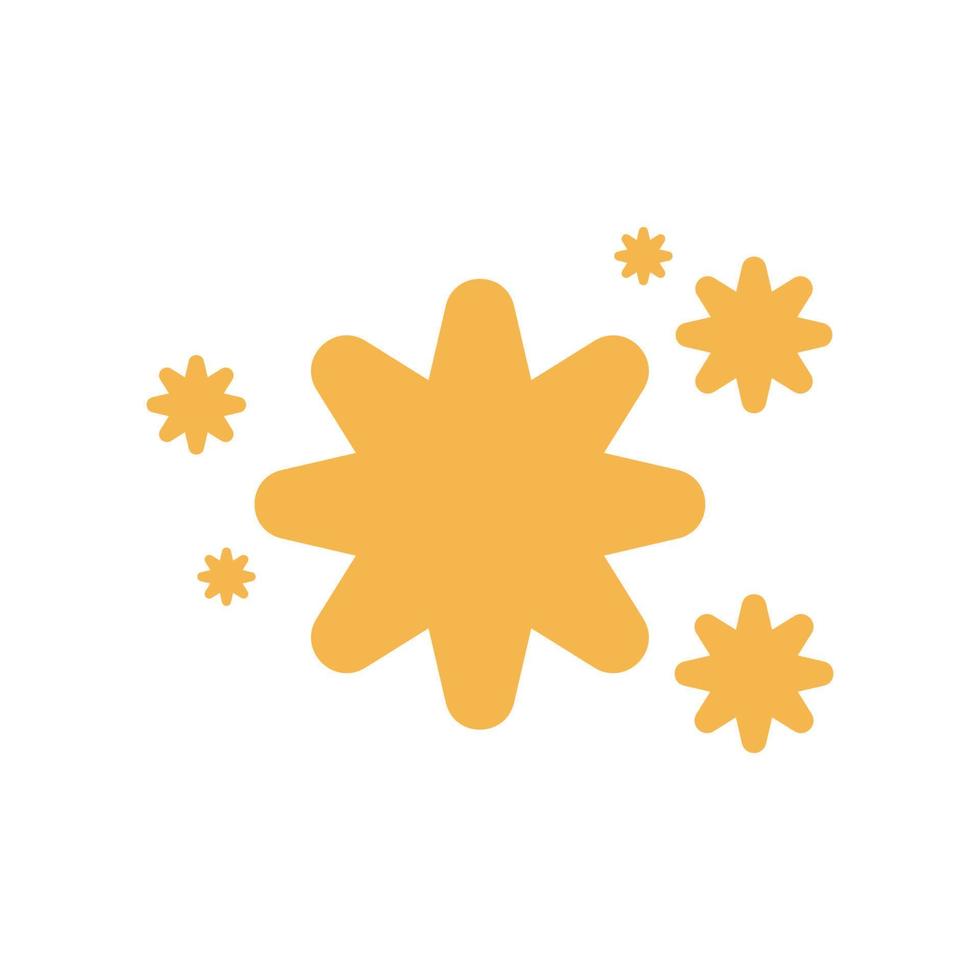 Sparkling star light abstract vector icon. Shiny sparkle bright illustration and glow flash spark glitter. Magic effect decoration and gold glowing flare. Illuminated ray explosion vibrant yellow