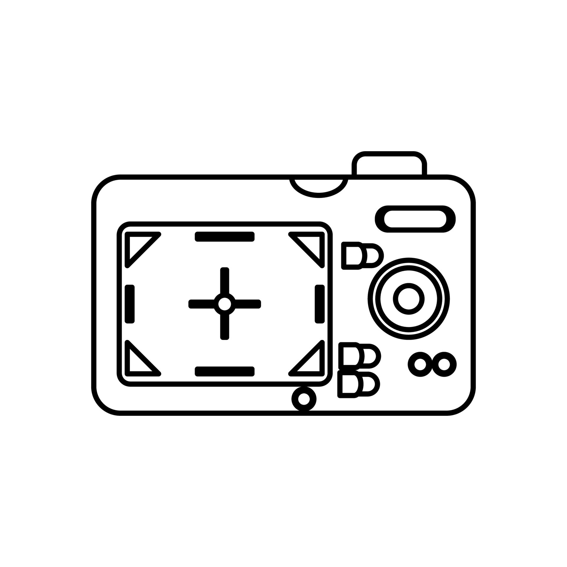 Photo vector icon and photograph symbol illustration outline. Camera