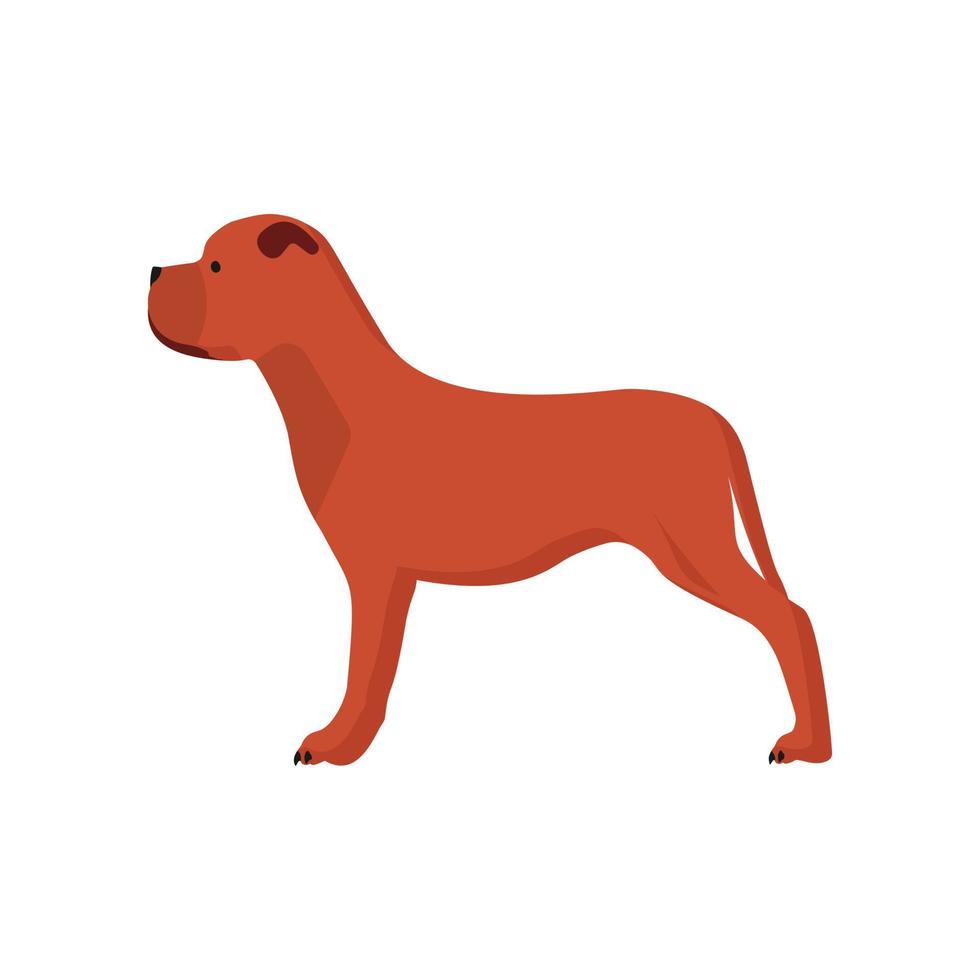 mascota de ilustración de icono de vector de vista lateral de perro. lindo animal amigo cachorro silueta de dibujos animados. amistad doméstica plana marrón