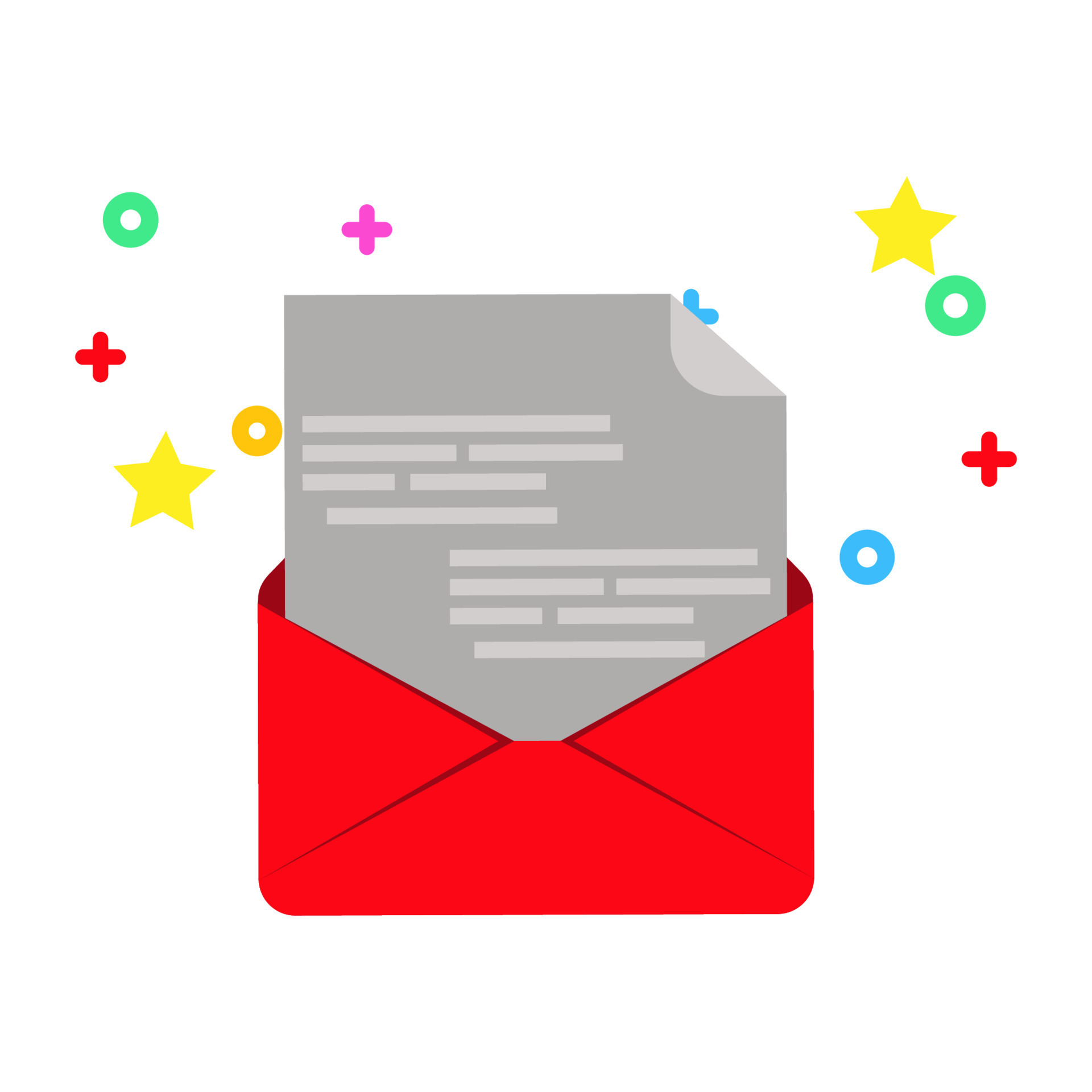 Handdrawn envelope illustrations stamp. Design and print for postal