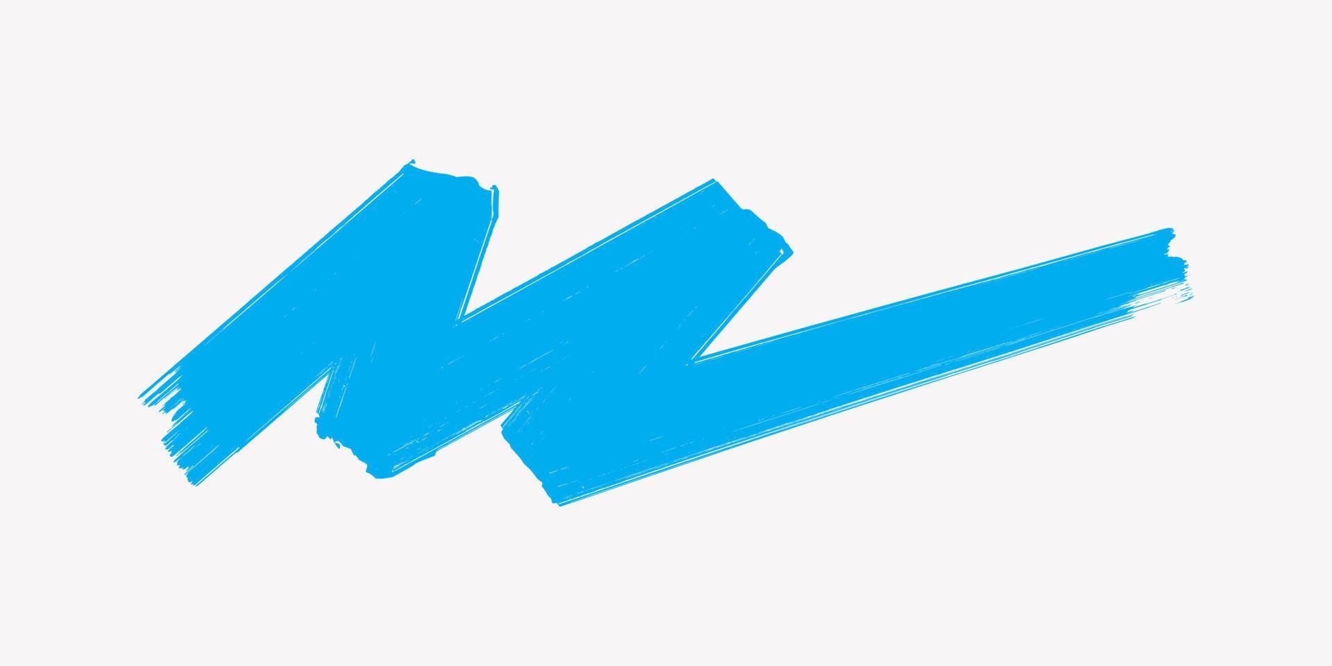 Blue Brush Stroke, Marker Pen Illustration Isolated on White Background. Hand Drawn Vector Design.