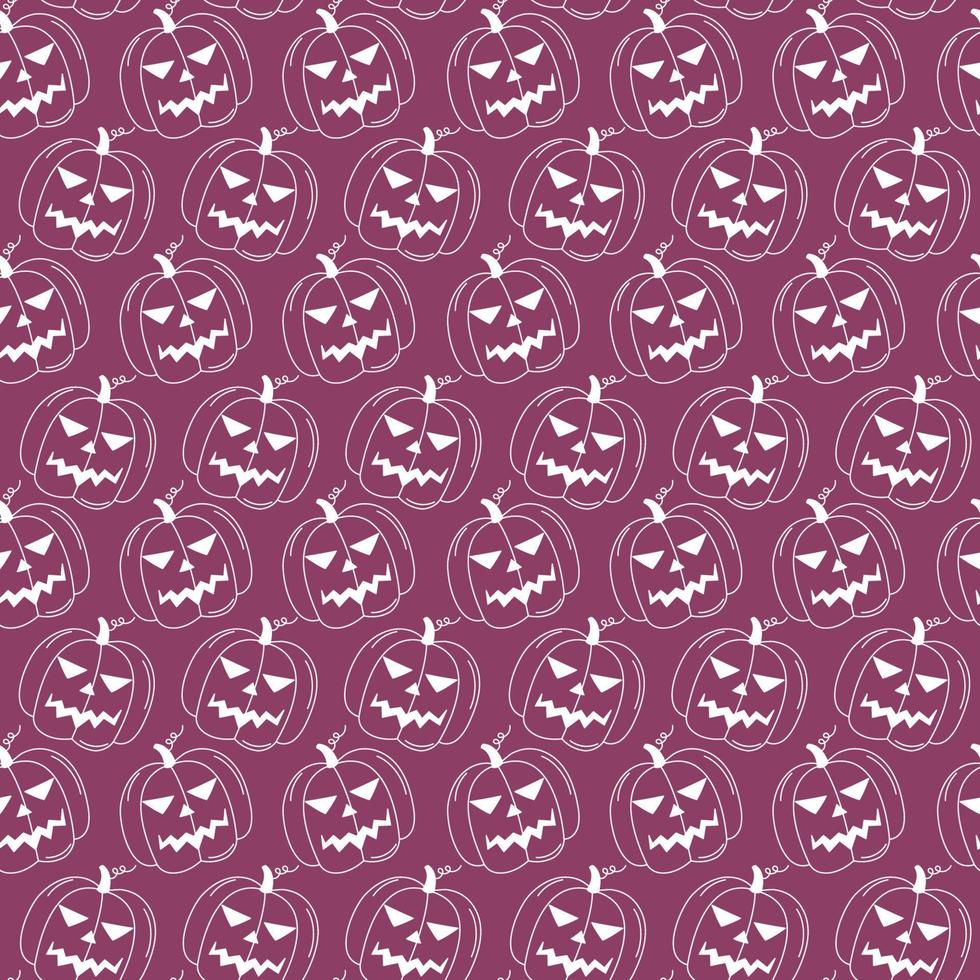 patrón de halloween Doodle calabazas blancas fondo transparente. esbozar elementos dibujados a mano de jack-o-lanterns. ilustración vectorial de halloween vector