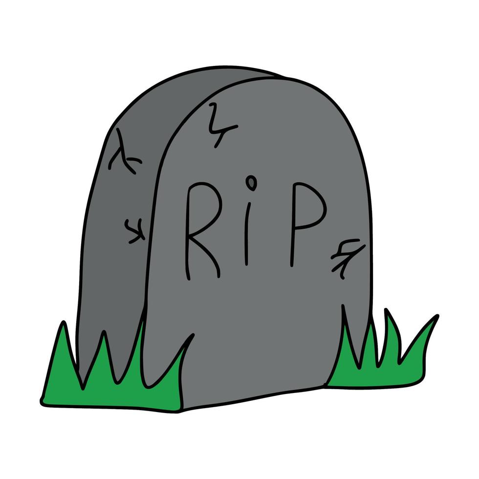 Doodle Cartoon Tombstone vector