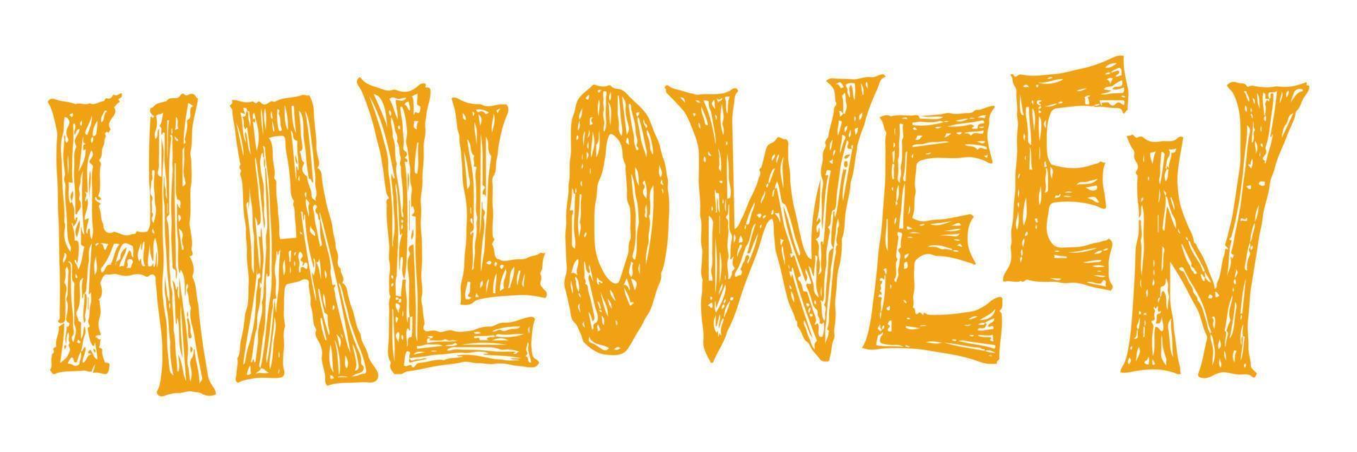 Halloween hand drawn lettering. Handwritten text for Halloween Holiday. vector