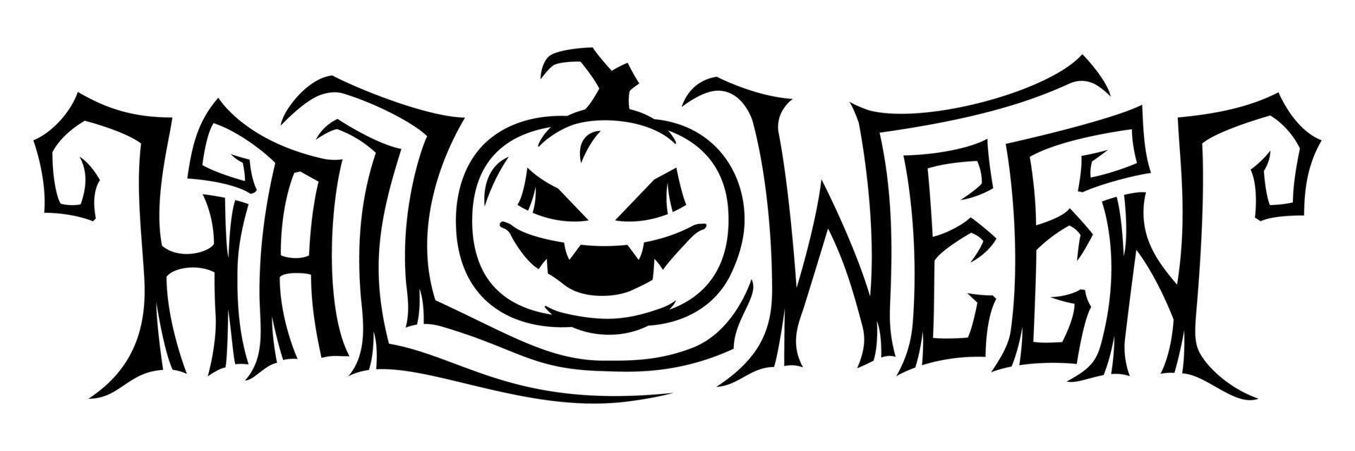 banner vectorial horizontal de halloween. letras creativas para fiestas, afiches o invitaciones. vector