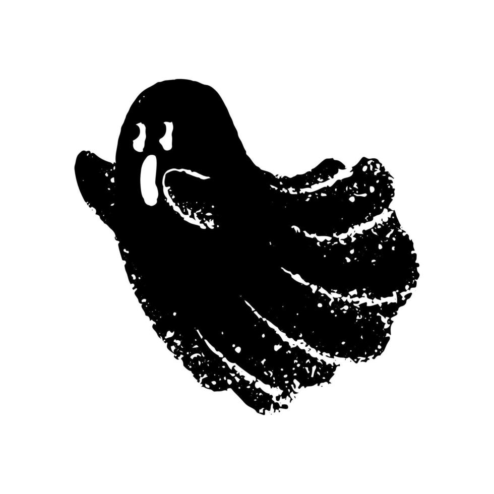 Spooky graphic ghost illustration. Funny ghost silhouette. vector