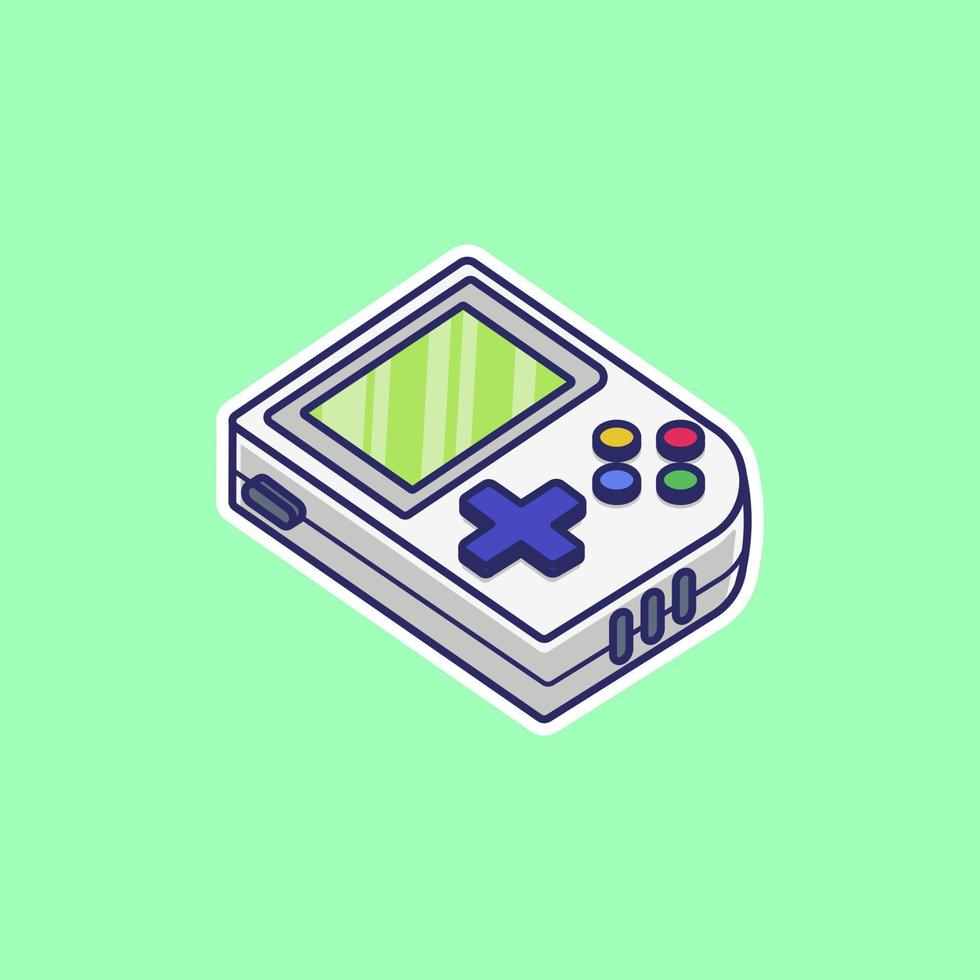 Retro game console cartoon vector icon illustration isolated object