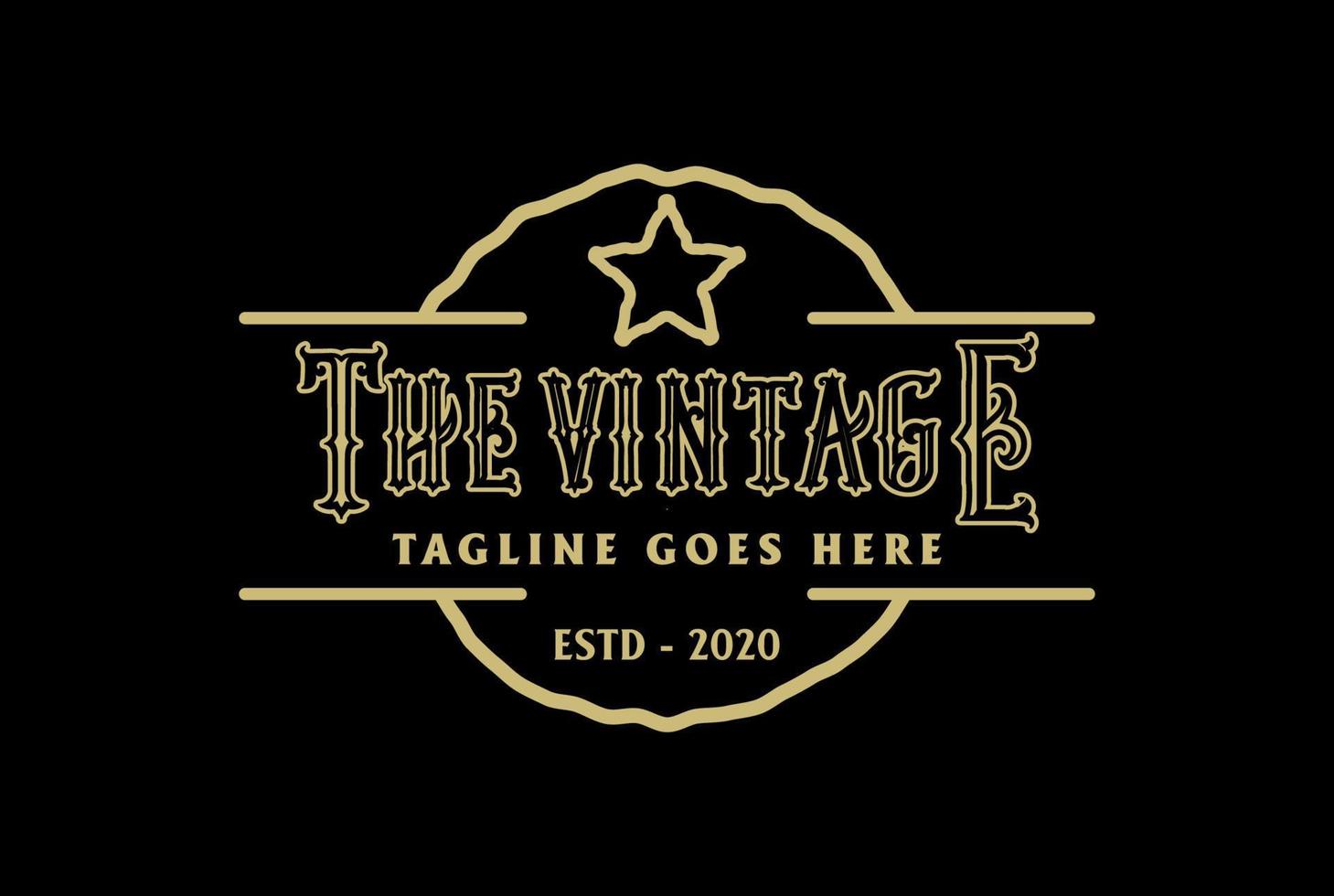 Classic Vintage Retro Label Badge logo design for cloth apparel vector