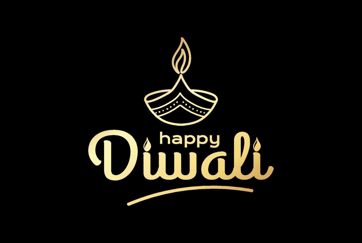 Happy Diwali Handwritten Lettering Text Word Type Font Calligraphy Lettering Typography Illustration Vector