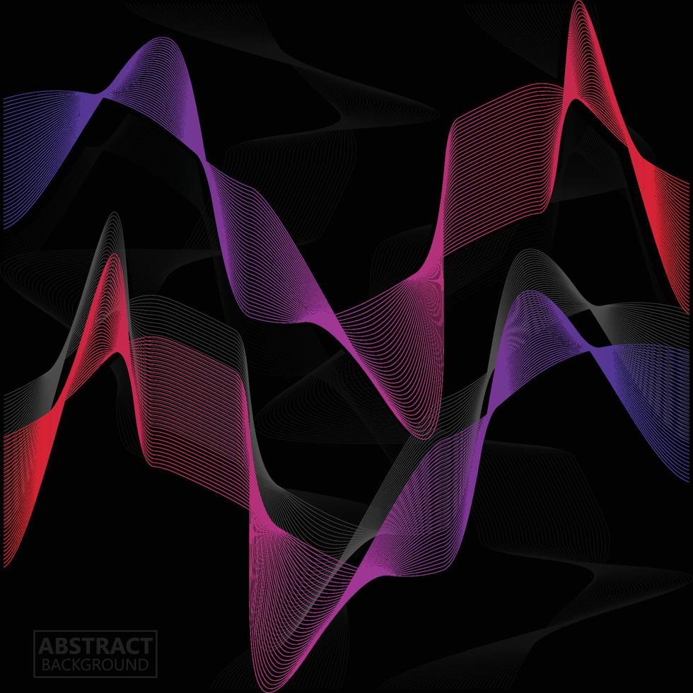 Sound Wave Background Design, Ultrasonic Gradient Wallpaper Illustration vector