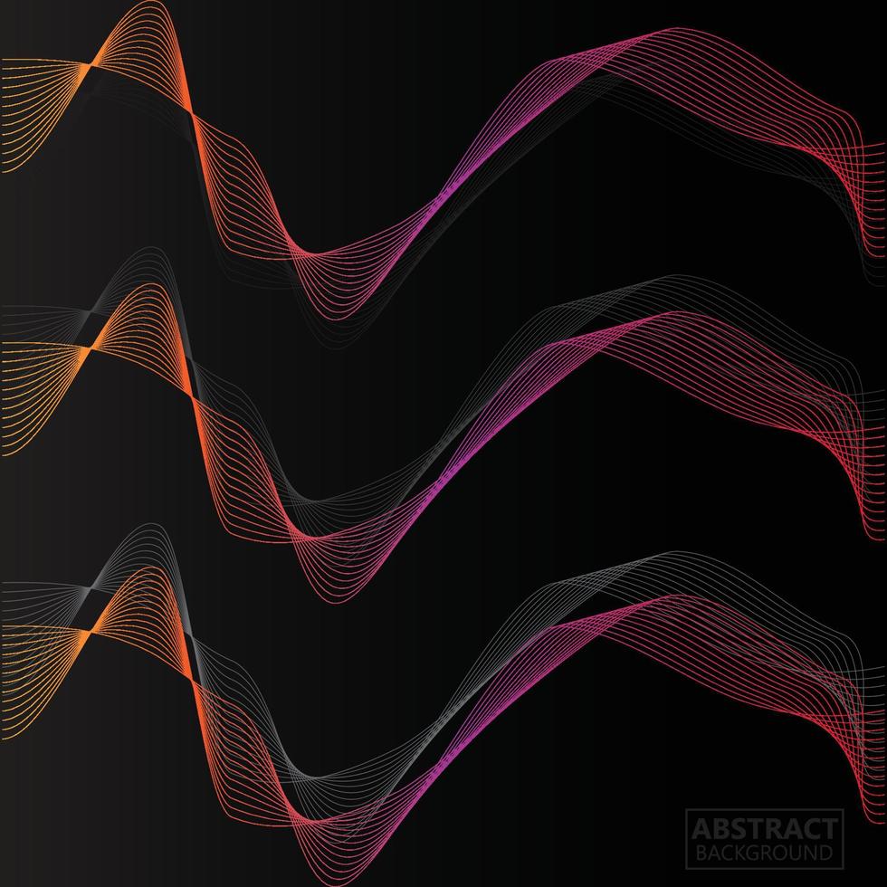 Sound Wave Background Design, Ultrasonic Gradient Wallpaper Illustration vector