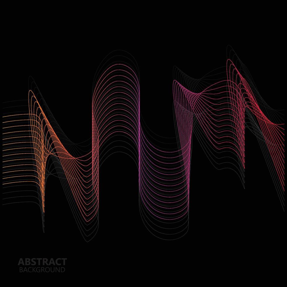 Sound Wave Background Design, Ultrasonic Gradient Wallpaper Illustration vector