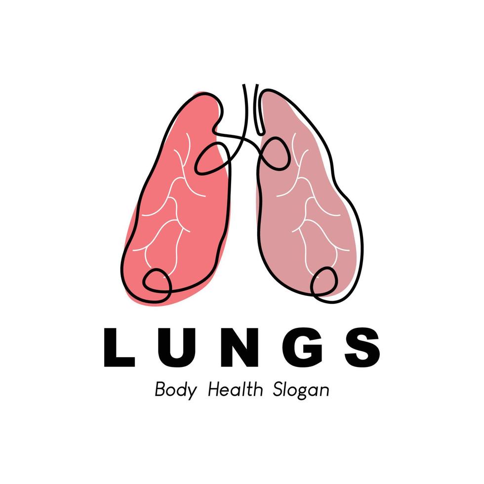 Lungs Logo Design, Body Organ Health Care Vector Illustration