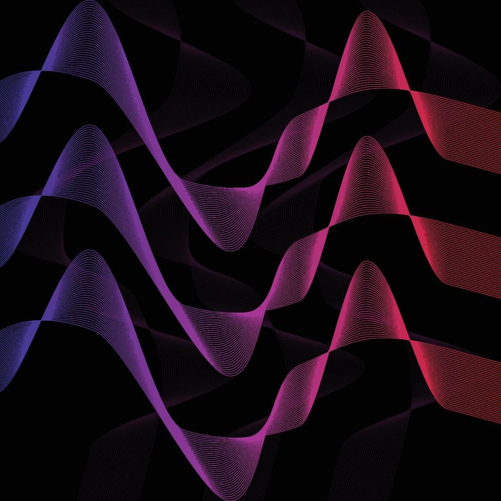 Sound Wave Background Design, Ultrasonic Gradient Wallpaper Illustration vector