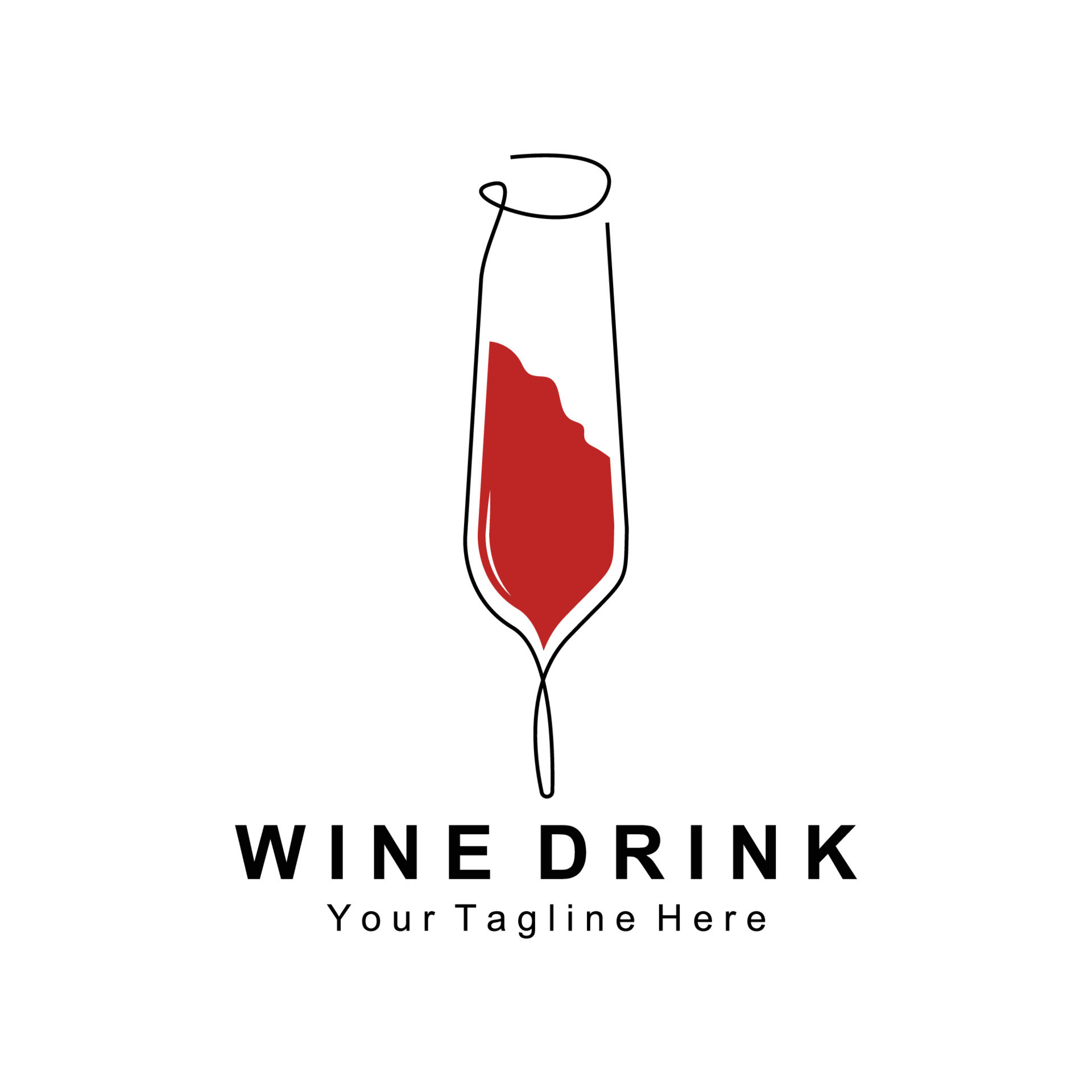 Beverage Wine Logo Design, Glass Illustration, Alcohol Drink Bottle, Company Product Vector